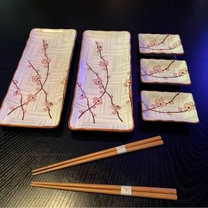 Japanese/Asian Vintage 7pc. Dinner Plate Set